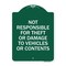 Signmission Not Responsible for Theft or Damage to Vehicles or Contents Heavy-Gauge Alum, 18" H, GW-1824-23541 A-DES-GW-1824-23541 - alternate 1